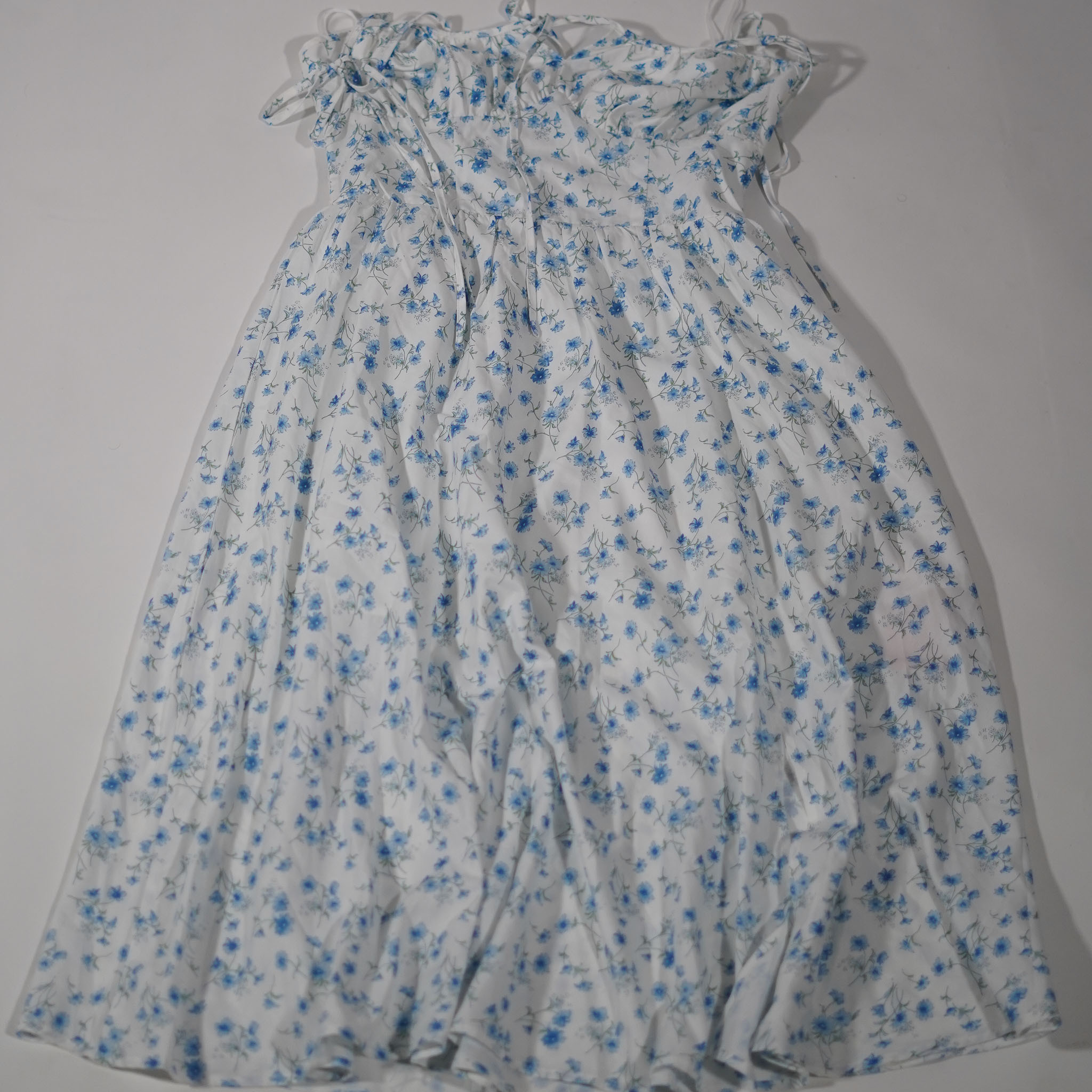 White and blue dress